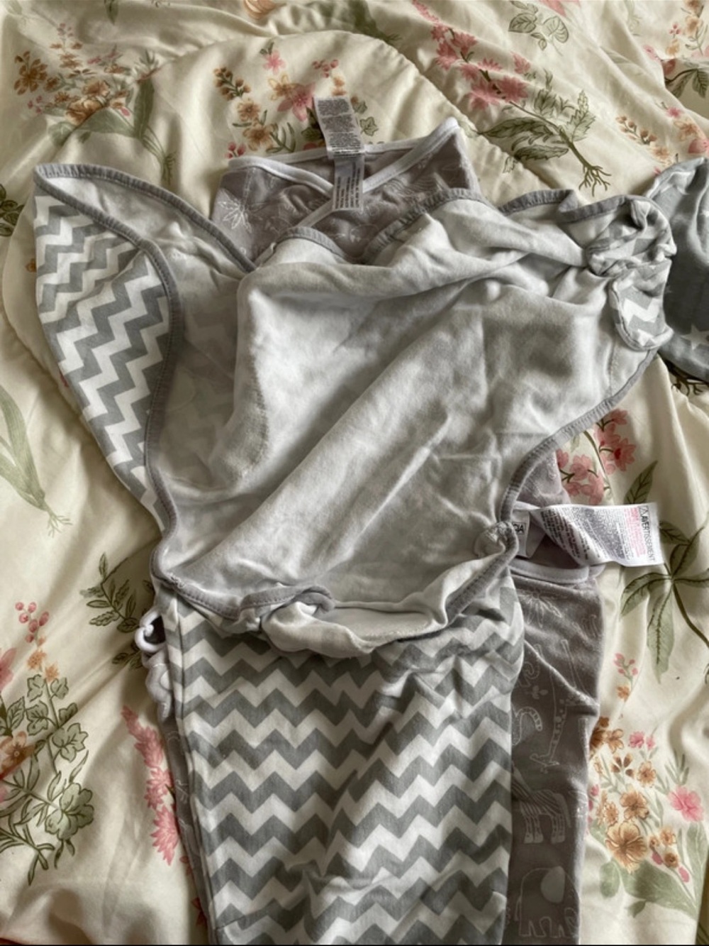 Gray Chevron Baby Swaddle/Wrap